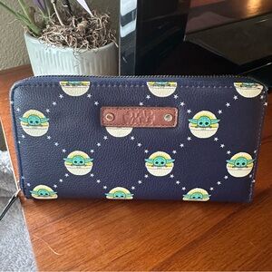 Star Wars Grogu Navy Patterned Wallet